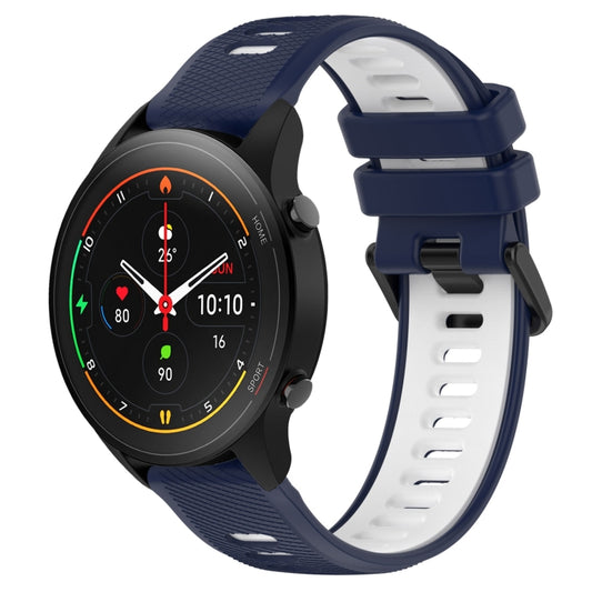 For Xiaomi MI Watch S1 Pro 22mm Sports Two-Color Silicone Watch Band(Midnight Blue+White) - Smart Wear by PMC Jewellery | Online Shopping South Africa | PMC Jewellery