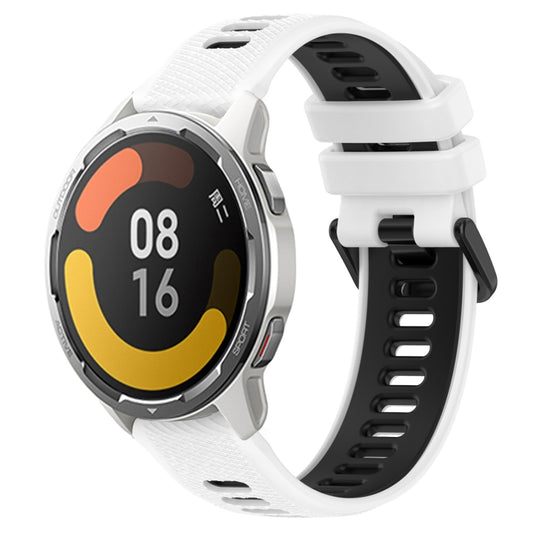 For Xiaomi MI Watch Color 2 22mm Sports Two-Color Silicone Watch Band(White+Black) - Smart Wear by PMC Jewellery | Online Shopping South Africa | PMC Jewellery