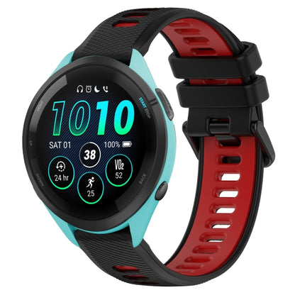 For Garmin Forerunner 265 22mm Sports Two-Color Silicone Watch Band(Black+Red) - Smart Wear by PMC Jewellery | Online Shopping South Africa | PMC Jewellery