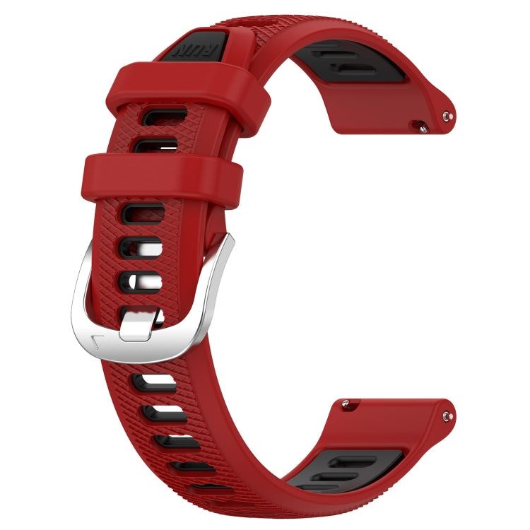 For  Xiaomi Haylou RS4 LS12 22mm Sports Two-Color Steel Buckle Silicone Watch Band(Red+Black) - Smart Wear by PMC Jewellery | Online Shopping South Africa | PMC Jewellery