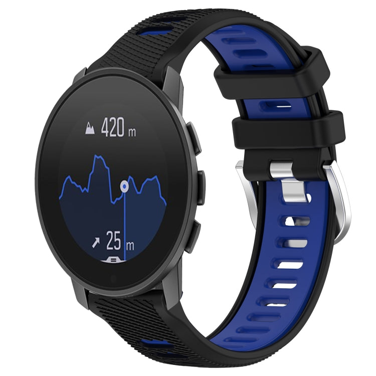 For SUUNTO 9 Peak Pro 22mm Sports Two-Color Steel Buckle Silicone Watch Band(Black+Blue) -  by PMC TechLife | Online Shopping South Africa | PMC TechLife | Buy Now Pay Later Mobicred