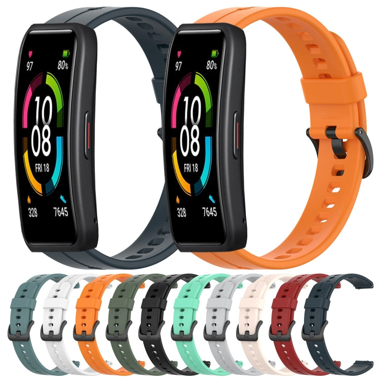 For Huawei Band 6 Solid Color Silicone Watch Band(Orange) - Smart Wear by PMC Jewellery | Online Shopping South Africa | PMC Jewellery