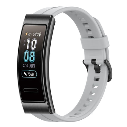 For Huawei Band 3 Solid Color Silicone Watch Band(Grey) - Smart Wear by PMC Jewellery | Online Shopping South Africa | PMC Jewellery