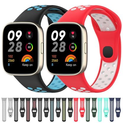 For Redmi Watch 3 Lite Sports Two-Color Silicone Watch Band(Black+Red) - Smart Wear by PMC Jewellery | Online Shopping South Africa | PMC Jewellery