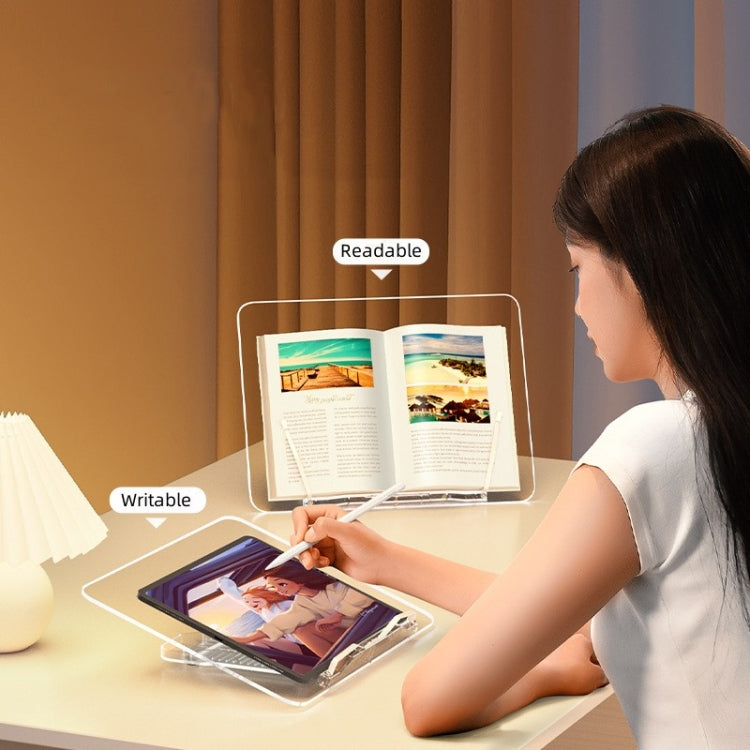 BG-2Y For iPad Tablet PC Angle Adjustable Transparent Acrylic Reading Bookshelf - free shipping - PMC TechLife - Order now!