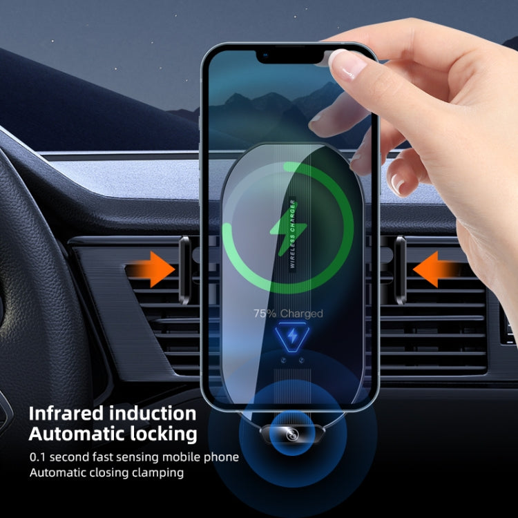 A9 Car 15W Fast Charging Magnetic Auto Sensitive QI Wireless Charger - Wireless Charger Holders by PMC Jewellery | Online Shopping South Africa | PMC Jewellery