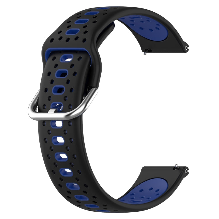 For GarminMove Trend 20mm Breathable Two-Color Silicone Watch Band(Black+Blue) - Watch Bands by PMC Jewellery | Online Shopping South Africa | PMC Jewellery