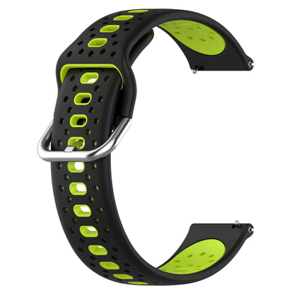 For GarminMove Trend 20mm Breathable Two-Color Silicone Watch Band(Black+Lime Green) - Watch Bands by PMC Jewellery | Online Shopping South Africa | PMC Jewellery