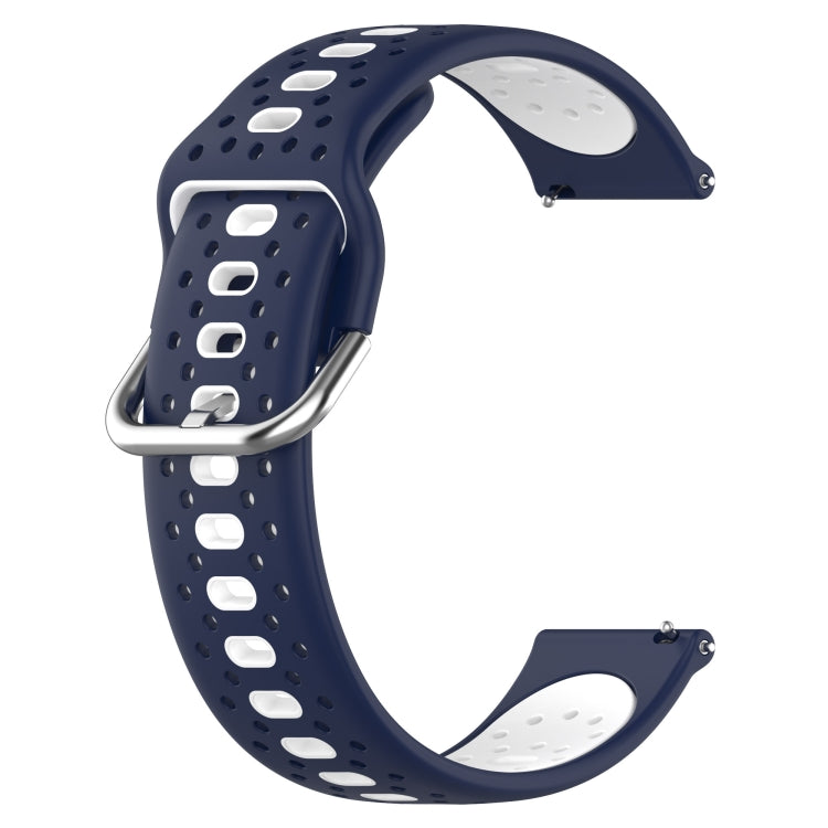 For Garmin Vivoactive3 20mm Breathable Two-Color Silicone Watch Band(Midnight Blue+White) - Watch Bands by PMC Jewellery | Online Shopping South Africa | PMC Jewellery