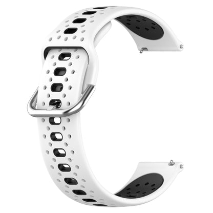 For Garmin Vivoactive3 Music 20mm Breathable Two-Color Silicone Watch Band(White+Black) - Watch Bands by PMC Jewellery | Online Shopping South Africa | PMC Jewellery