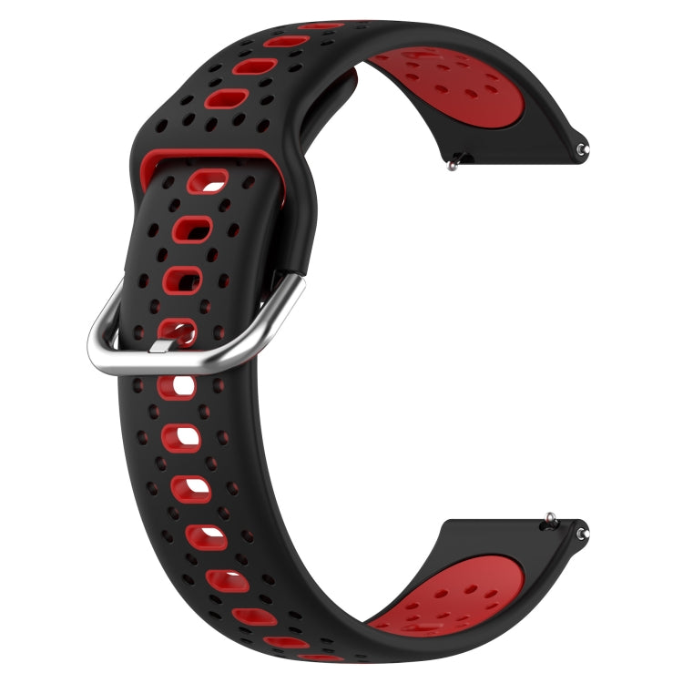 For Garmin Vivoactive3 Music 20mm Breathable Two-Color Silicone Watch Band(Black+Red) - Watch Bands by PMC Jewellery | Online Shopping South Africa | PMC Jewellery