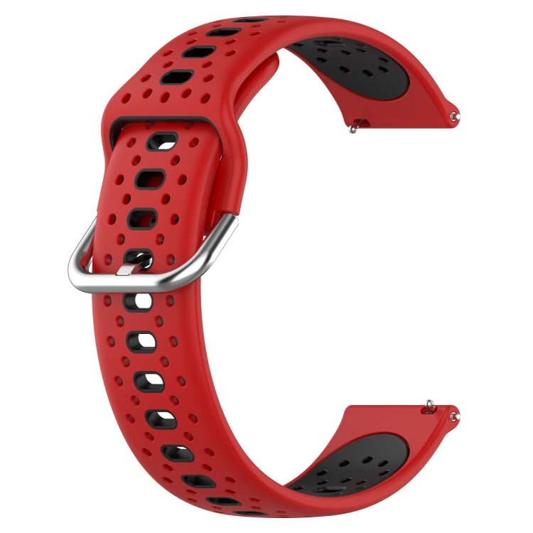 For Garmin Forerunner 158 20mm Breathable Two-Color Silicone Watch Band(Red+Black) - Watch Bands by PMC Jewellery | Online Shopping South Africa | PMC Jewellery