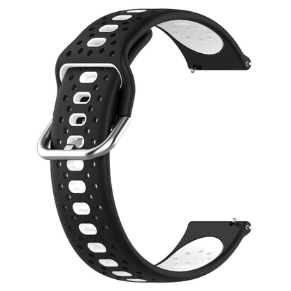 For Amazfit GTS 3 20mm Breathable Two-Color Silicone Watch Band(Black+White) - Watch Bands by PMC Jewellery | Online Shopping South Africa | PMC Jewellery