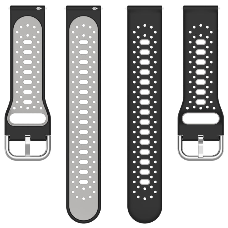 For Amazfit GTS 3 20mm Breathable Two-Color Silicone Watch Band(Black+White) - Watch Bands by PMC Jewellery | Online Shopping South Africa | PMC Jewellery