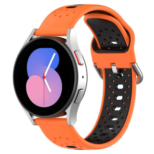 For Huawei Watch GT2 42mm 20mm Breathable Two-Color Silicone Watch Band(Orange+Black) - Watch Bands by PMC Jewellery | Online Shopping South Africa | PMC Jewellery