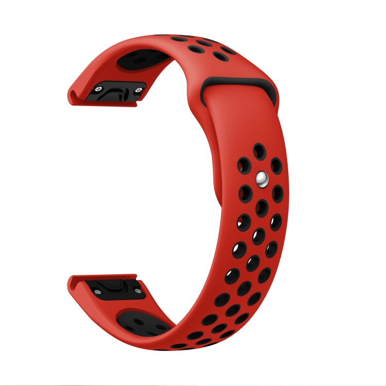 For Garmin EPIX Gen 2 22mm Sports Breathable Silicone Watch Band(Red+Black) -  by PMC Jewellery | Online Shopping South Africa | PMC Jewellery