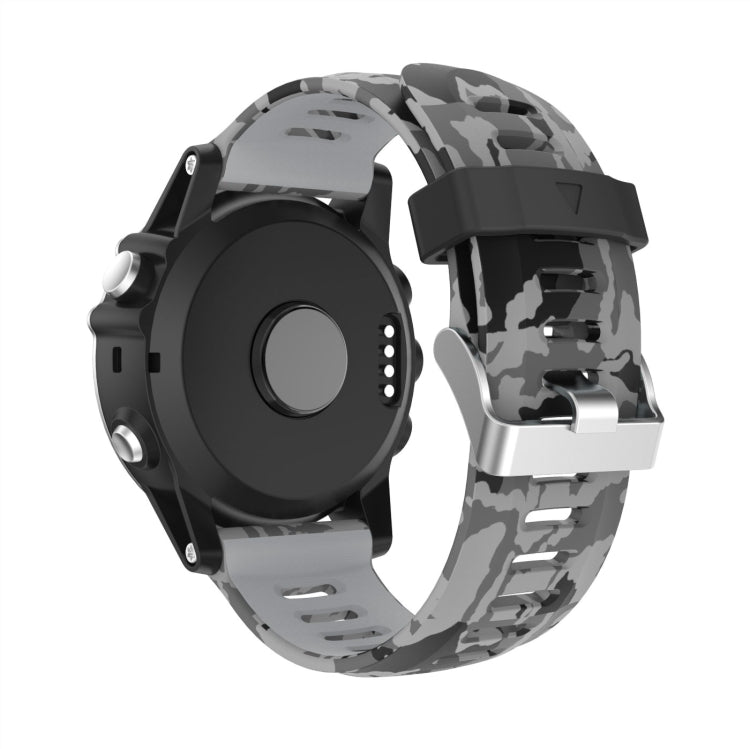 For Garmin Tactix 7 26mm Camouflage Printed Silicone Watch Band(Grey+Army Camouflage) -  by PMC Jewellery | Online Shopping South Africa | PMC Jewellery