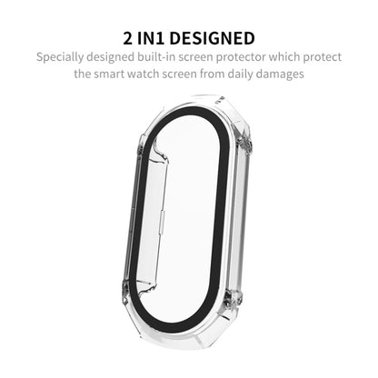 For Xiaomi Mi Band 8 ENKAY Hat-Prince Full Coverage PC Frame + Tempered Glass Film Watch Case(Black) - Watch Cases by ENKAY | Online Shopping South Africa | PMC Jewellery | Buy Now Pay Later Mobicred