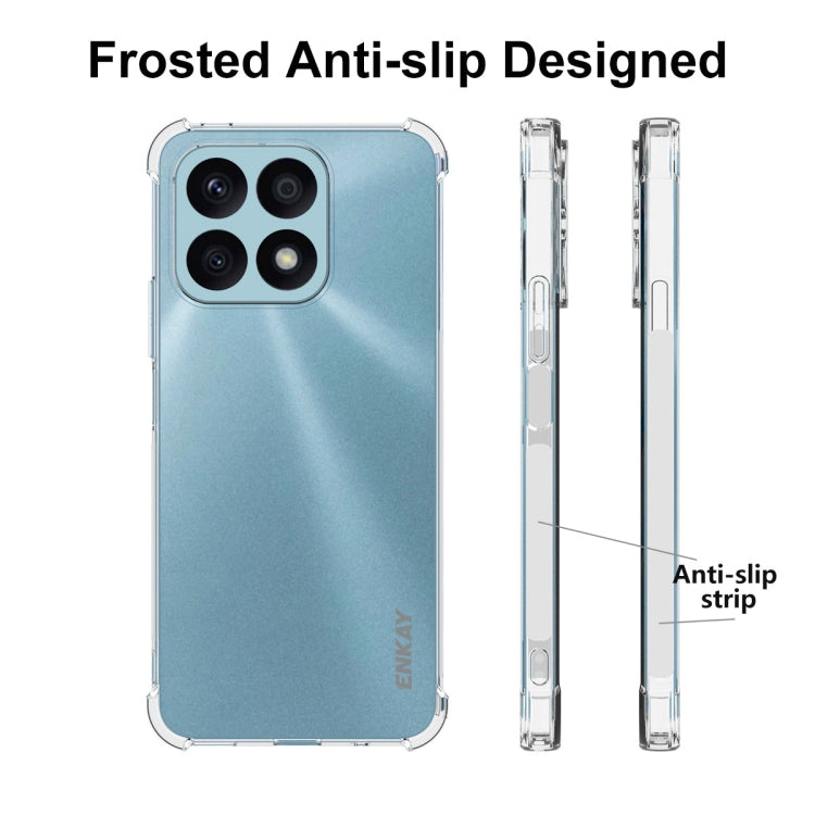 For Honor X8A 4G Global ENKAY Hat-Prince Transparent TPU Shockproof Phone Case with Glass Film - Honor Cases by ENKAY | Online Shopping South Africa | PMC Jewellery