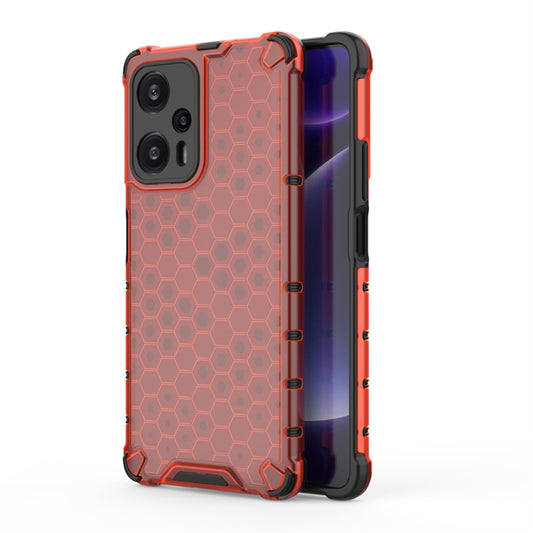 For Xiaomi Poco F5 Pro Shockproof Honeycomb Phone Case(Red) - Xiaomi Cases by PMC Jewellery | Online Shopping South Africa | PMC Jewellery