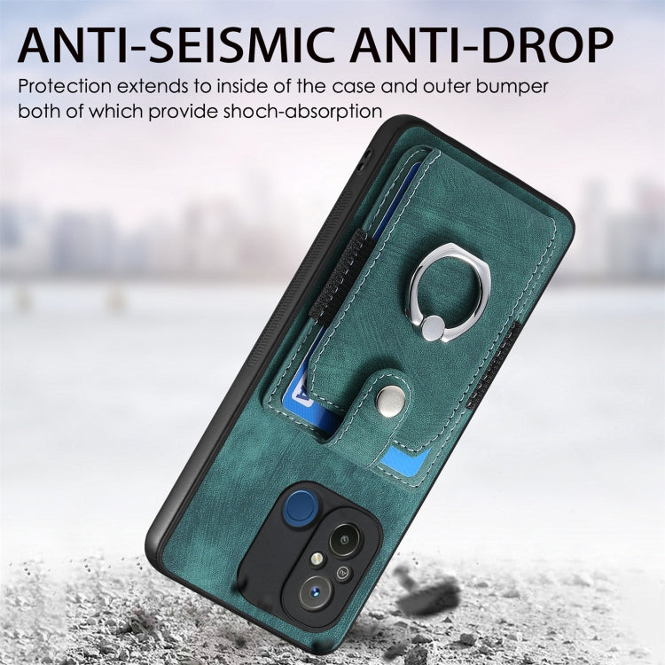 For Redmi 12C Retro Skin-feel Ring Card Wallet Phone Case(Brown) - free shipping - PMC TechLife - Order now!