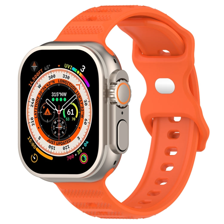 For Apple Watch 8 41mm Reverse Buckle Dot Texture Silicone Watch Band(Orange) - Watch Bands by PMC TechLife | Online Shopping South Africa | PMC TechLife
