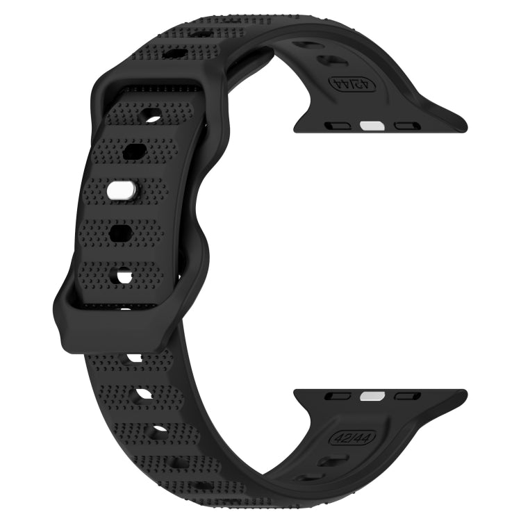 For Apple Watch 8 41mm Reverse Buckle Dot Texture Silicone Watch Band(Black) - Watch Bands by PMC Jewellery | Online Shopping South Africa | PMC Jewellery