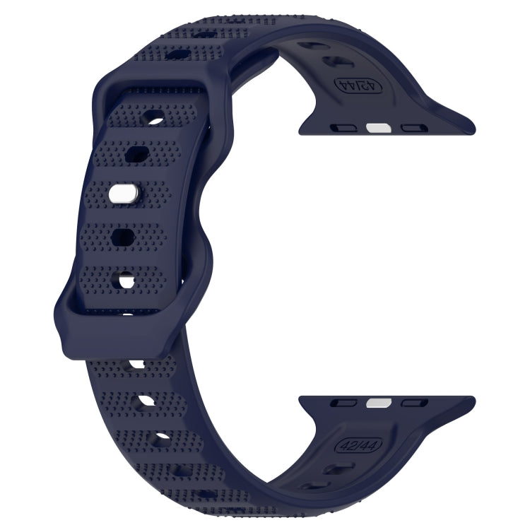For Apple Watch 8 41mm Reverse Buckle Dot Texture Silicone Watch Band(Midnight Blue) - Watch Bands by PMC TechLife | Online Shopping South Africa | PMC TechLife