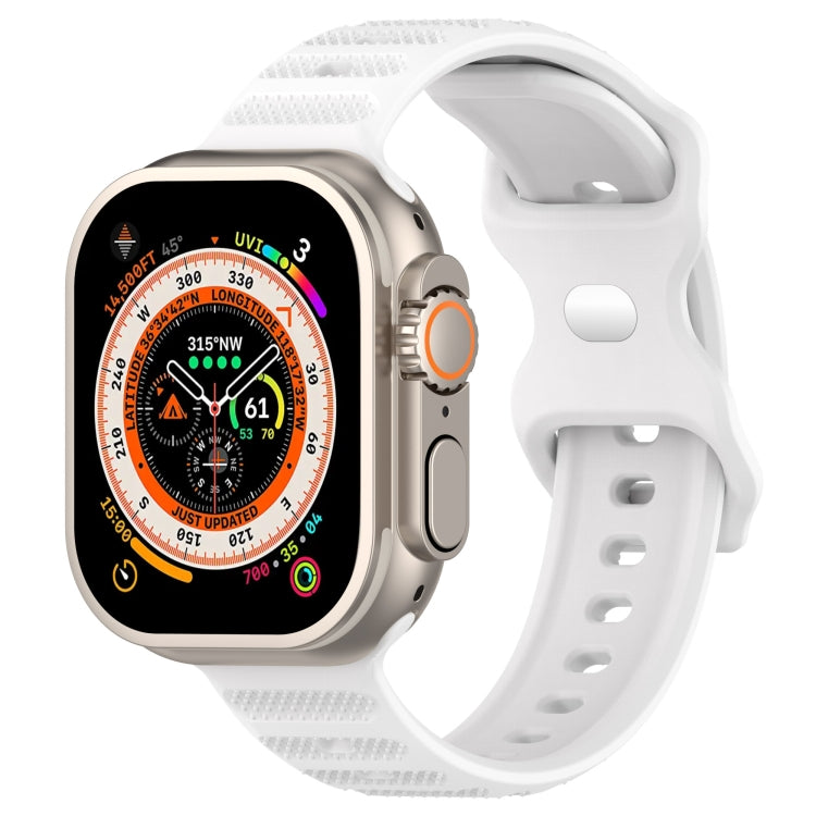 For Apple Watch 7 41mm Reverse Buckle Dot Texture Silicone Watch Band(White) - Watch Bands by PMC TechLife | Online Shopping South Africa | PMC TechLife