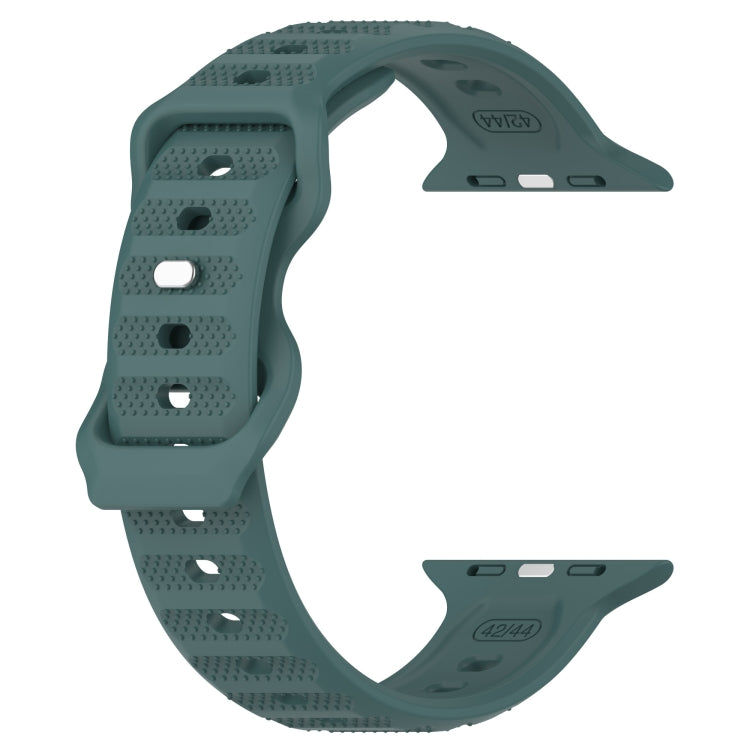 For Apple Watch 7 41mm Reverse Buckle Dot Texture Silicone Watch Band(Olive Green) - Watch Bands by PMC TechLife | Online Shopping South Africa | PMC TechLife
