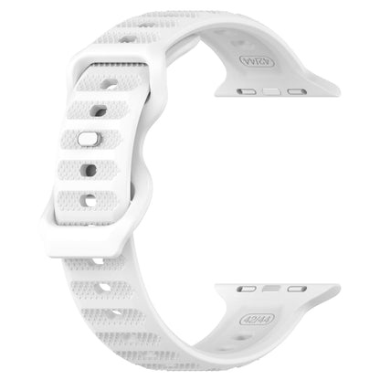 For Apple Watch SE 44mm Reverse Buckle Dot Texture Silicone Watch Band(White) - Watch Bands by PMC Jewellery | Online Shopping South Africa | PMC Jewellery