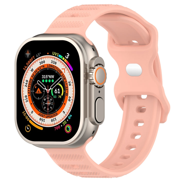 For Apple Watch 4 44mm Reverse Buckle Dot Texture Silicone Watch Band(Pink) - Watch Bands by PMC TechLife | Online Shopping South Africa | PMC TechLife