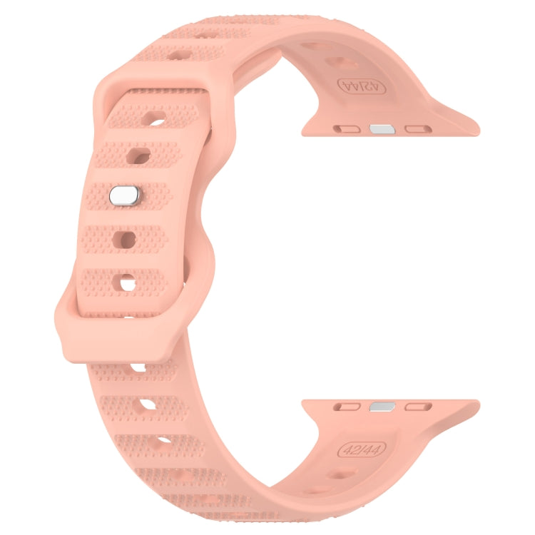 For Apple Watch 4 44mm Reverse Buckle Dot Texture Silicone Watch Band(Pink) - Watch Bands by PMC TechLife | Online Shopping South Africa | PMC TechLife