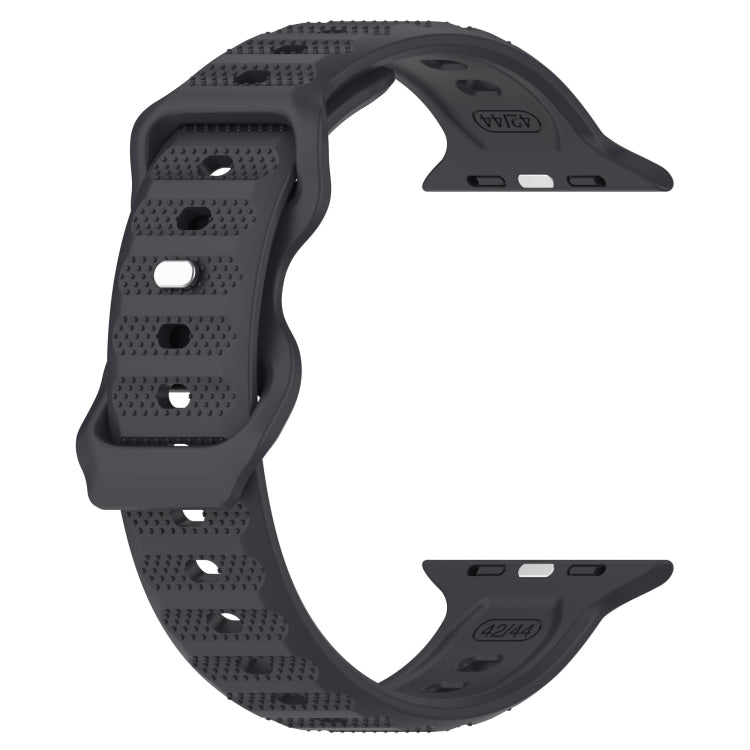 For Apple Watch 4 44mm Reverse Buckle Dot Texture Silicone Watch Band(Dark Gray) - Watch Bands by PMC TechLife | Online Shopping South Africa | PMC TechLife