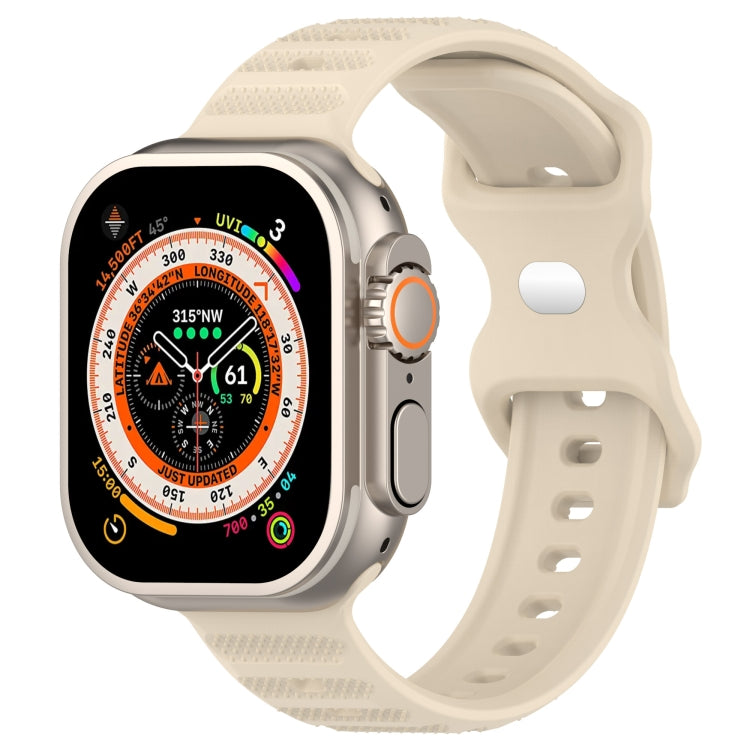 For Apple Watch 4 40mm Reverse Buckle Dot Texture Silicone Watch Band(Khaki) - Watch Bands by PMC TechLife | Online Shopping South Africa | PMC TechLife