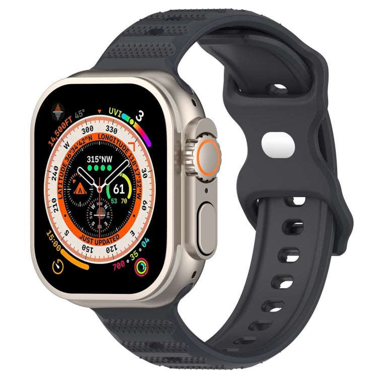 For Apple Watch 3 38mm Reverse Buckle Dot Texture Silicone Watch Band(Dark Gray) - Watch Bands by PMC Jewellery | Online Shopping South Africa | PMC Jewellery