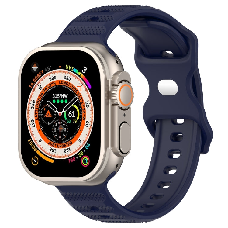 For Apple Watch 3 38mm Reverse Buckle Dot Texture Silicone Watch Band(Midnight Blue) - Watch Bands by PMC TechLife | Online Shopping South Africa | PMC TechLife