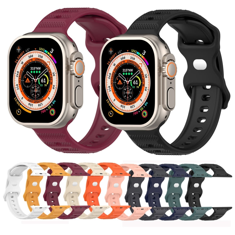 For Apple Watch 7 45mm Reverse Buckle Dot Texture Silicone Watch Band(Black) - Watch Bands by PMC Jewellery | Online Shopping South Africa | PMC Jewellery