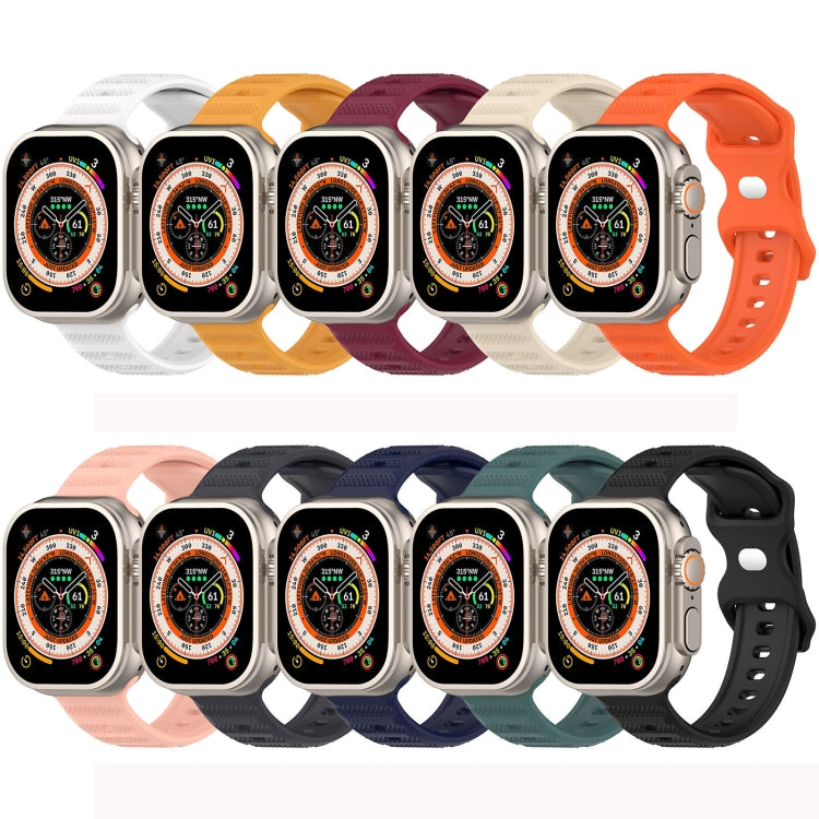 For Apple Watch Ultra 49mm Reverse Buckle Dot Texture Silicone Watch Band(Pink) - Watch Bands by PMC Jewellery | Online Shopping South Africa | PMC Jewellery