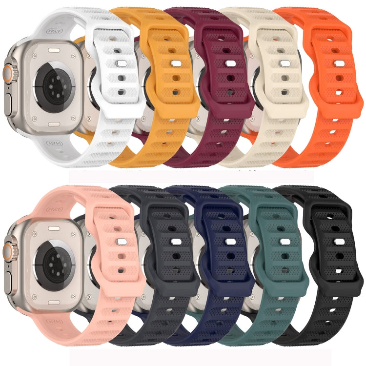 For Apple Watch 7 41mm Reverse Buckle Dot Texture Silicone Watch Band(White) - Watch Bands by PMC TechLife | Online Shopping South Africa | PMC TechLife