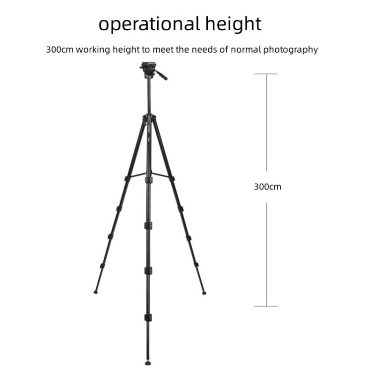 Yunteng VCT-3000 Professional Aluminum Tripod Camera Stand with Pan Head - Tripods by YUNTENG | Online Shopping South Africa | PMC TechLife | Buy Now Pay Later Mobicred