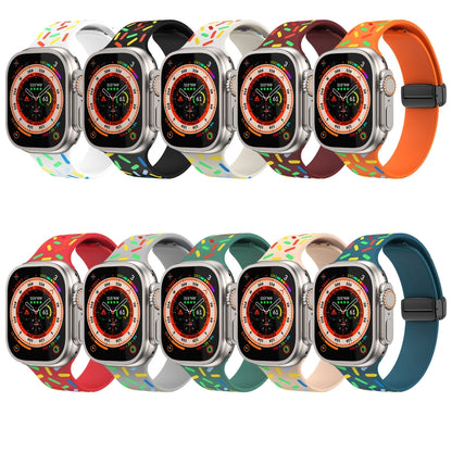 For Apple Watch 4 40mm Rainbow Dots Silicone Magnetic Black Buckle Watch Band(Blue) - Watch Bands by PMC Jewellery | Online Shopping South Africa | PMC Jewellery