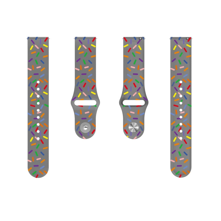 For Samsung Galaxy Watch 4 40mm / 44mm Sports Rainbow Dots Silicone Buckle Watch Band(Gray) - Watch Bands by PMC Jewellery | Online Shopping South Africa | PMC Jewellery