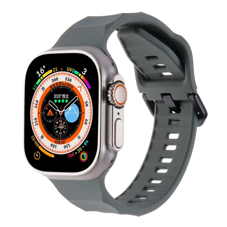 For Apple Watch 5 44mm Ripple Silicone Sports Watch Band(Dark Grey) - Watch Bands by PMC Jewellery | Online Shopping South Africa | PMC Jewellery