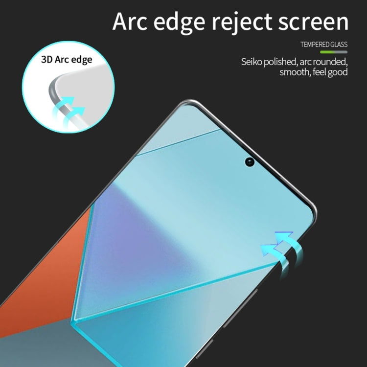 For Xiaomi Redmi Note13 Pro+ PINWUYO 9H 3D Hot Bending Tempered Glass Film(Black) -  by PINWUYO | Online Shopping South Africa | PMC Jewellery | Buy Now Pay Later Mobicred