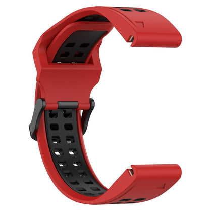 For Garmin Instinct 2 22mm Two-Color Reverse Buckle Silicone Watch Band(Red+Black) - Watch Bands by PMC Jewellery | Online Shopping South Africa | PMC Jewellery