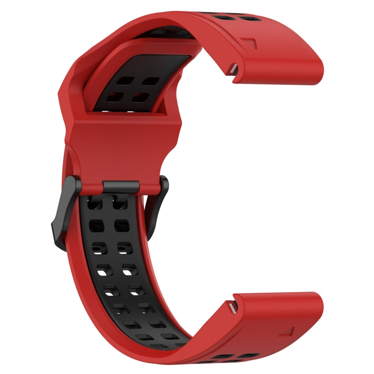 For Garmin Instinct 22mm Two-Color Reverse Buckle Silicone Watch Band(Red+Black) - Watch Bands by PMC Jewellery | Online Shopping South Africa | PMC Jewellery