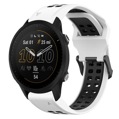 For Garmin Forerunner 955 22mm Two-Color Reverse Buckle Silicone Watch Band(White+Black) - Watch Bands by PMC Jewellery | Online Shopping South Africa | PMC Jewellery