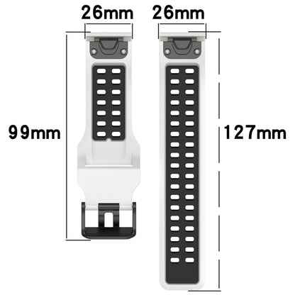 For Garmin D2 Delta PX 26mm Two-Color Reverse Buckle Silicone Watch Band(Black+Grey) - Watch Bands by PMC Jewellery | Online Shopping South Africa | PMC Jewellery