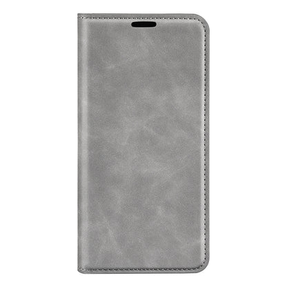 For iPhone 15 Plus Retro-skin  Magnetic Suction Leather Phone Case(Grey) - iPhone 15 Plus Cases by PMC Jewellery | Online Shopping South Africa | PMC Jewellery